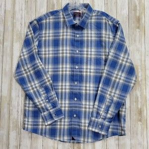 untuckit mens gingham shirts Blue Sz XL  100 % Cotton